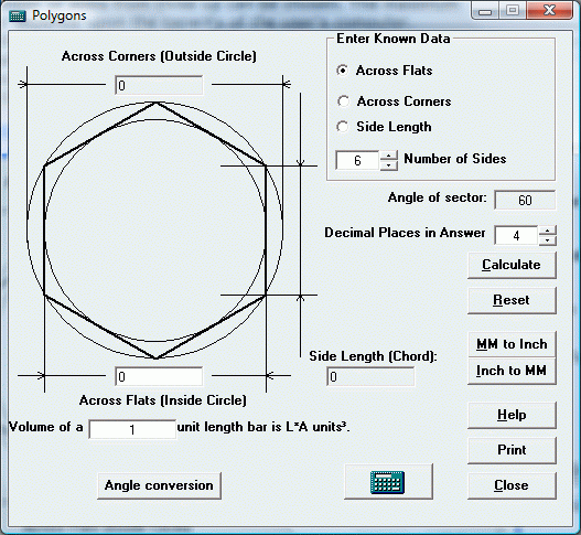 Regular polygon calculator