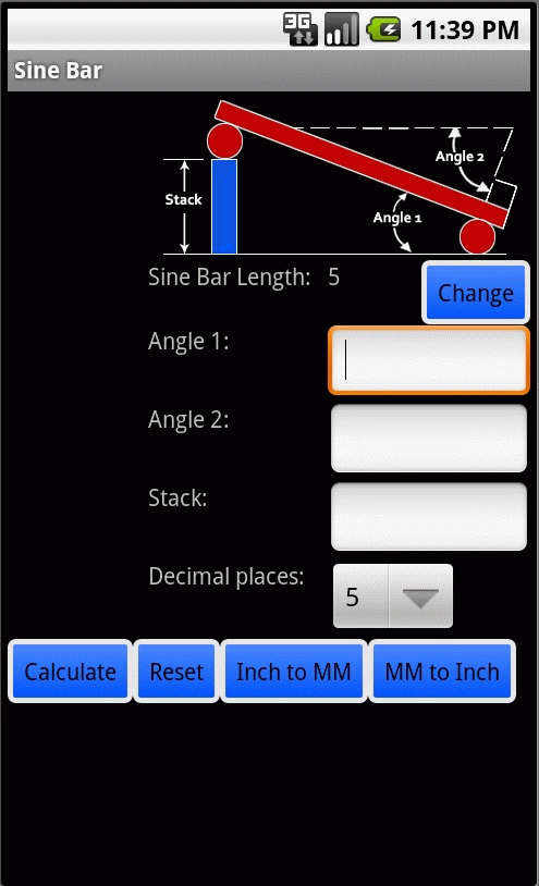 Sine bar calculations for Android OS mobile devices.